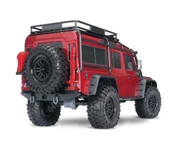 Traxxas TRX-4 Scale and Trail 1/10 4WD Electric Truck with Land Rover Defender Body, Clipless Mounting (requires battery and charger) - Red