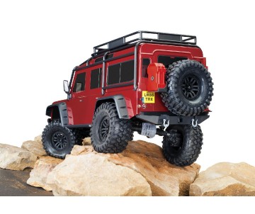Traxxas TRX-4 Scale and Trail 1/10 4WD Electric Truck with Land Rover Defender Body, Clipless Mounting (requires battery and charger) - Red