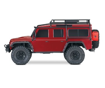 Traxxas TRX-4 Scale and Trail 1/10 4WD Electric Truck with Land Rover Defender Body, Clipless Mounting (requires battery and charger) - Red