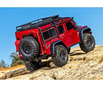 Traxxas TRX-4 Scale and Trail 1/10 4WD Electric Truck with Land Rover Defender Body, Clipless Mounting (requires battery and charger) - Red