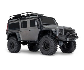 Traxxas TRX-4 Scale and Trail 1/10 4WD Electric Truck with Land Rover Defender Body, Clipless Mounting (requires battery and charger) - Silver