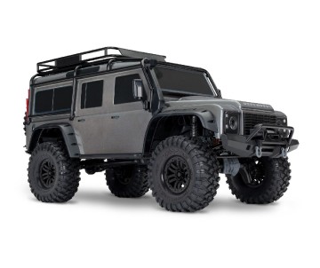 Traxxas TRX-4 Scale and Trail 1/10 4WD Electric Truck with Land Rover Defender Body, Clipless Mounting (requires battery and charger) - Silver