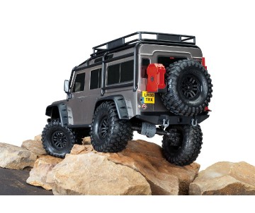 Traxxas TRX-4 Scale and Trail 1/10 4WD Electric Truck with Land Rover Defender Body, Clipless Mounting (requires battery and charger) - Silver