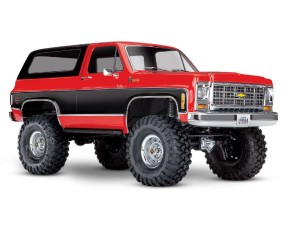 Traxxas TRX-4 Scale and Trail Crawler with 1979 Chevrolet Blazer Clipless Body: 4WD Electric Truck with TQi Traxxas Link Enabled 2.4GHz Radio System (Requires Battery and Charger -Sold Separately) - Red