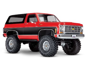 Traxxas TRX-4 Scale and Trail Crawler with 1979 Chevrolet Blazer Clipless Body: 4WD Electric Truck with TQi Traxxas Link Enabled 2.4GHz Radio System (Requires Battery and Charger -Sold Separately) - Red