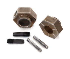Traxxas Wheel hubs, 12mm hex (2)/ stub axle pins (2) (steel) (fits TRX-4)