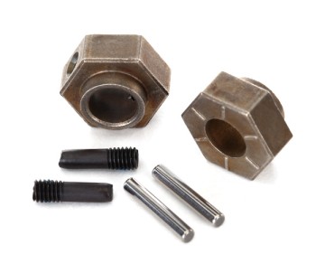 Traxxas Wheel hubs, 12mm hex (2)/ stub axle pins (2) (steel) (fits TRX-4)