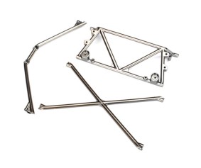 Traxxas Tube chassis, center support/ cage top/ rear cage support (satin black chrome-plated)