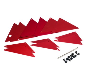 Traxxas Tube chassis, inner panels, aluminum (red-anodized) (front (2)/ wheel well (4)/ middle (4)/ rear (2))