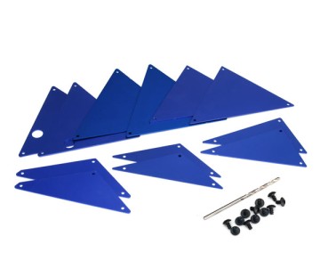 Traxxas Tube chassis, inner panels, aluminum (blue-anodized) (front (2)/ wheel well (4)/ middle (4)/ rear (2))