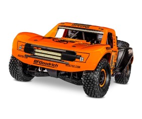 Traxxas Unlimited Desert Racer: Pro-Scale 4WD race truck. Ready-To-Race with Traxxas Stability Management, TQi 2.4GHz radio system, VXL-6s brushless power system, factory-installed LED Lighting, and licensed race replica painted body. - Fox Racing Edition