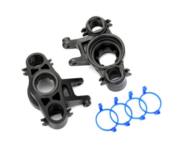 Traxxas Axle carriers, left & right (1 each) (use with 8x16mm & 17x26mm ball bearings)/ dust boot retainers (4) 