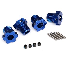 Traxxas Wheel hubs, splined, 17mm (blue-anodized) (4)/ 4x5 GS (4), 3x14mm pin (4)