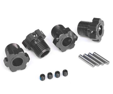 Traxxas Wheel hubs, splined, 17mm (gray-anodized) (4)/ 4x5 GS (4), 3x14mm pin (4)