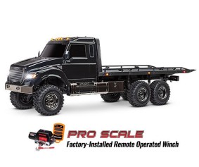 TraxxasTRX-6 Ultimate RC Hauler: 1/10 Scale 6X6 Electric Flatbed Truck. Ready-to-Drive with TQi Traxxas Link Enabled 2.4GHz Radio System, XL-5 HV ESC (fwd/rev) and Pro Scale Winch, Black