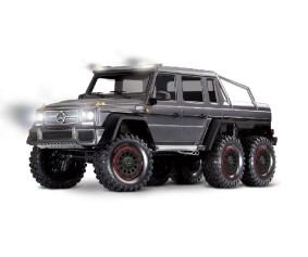 Traxxas TRX-6 Scale and Trail Crawler with Mercedes-Benz® G 63® AMG Clipless Body: 6X6 Electric Trail Truck with TQi™ Traxxas Link™ Enabled 2.4GHz Radio System - Silver