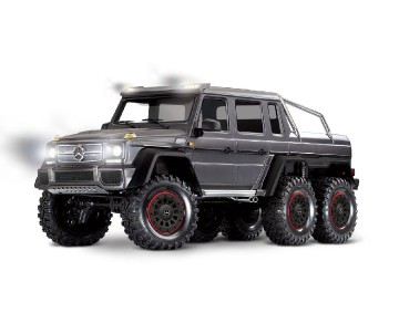 Traxxas TRX-6 Scale and Trail Crawler with Mercedes-Benz® G 63® AMG Clipless Body: 6X6 Electric Trail Truck with TQi™ Traxxas Link™ Enabled 2.4GHz Radio System - Silver