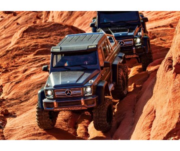 Traxxas TRX-6 Scale and Trail Crawler with Mercedes-Benz® G 63® AMG Clipless Body: 6X6 Electric Trail Truck with TQi™ Traxxas Link™ Enabled 2.4GHz Radio System - Silver