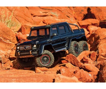 Traxxas TRX-6 Scale and Trail Crawler with Mercedes-Benz® G 63® AMG Clipless Body: 6X6 Electric Trail Truck with TQi™ Traxxas Link™ Enabled 2.4GHz Radio System - Silver