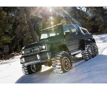 Traxxas TRX-6 Scale and Trail Crawler with Mercedes-Benz® G 63® AMG Clipless Body: 6X6 Electric Trail Truck with TQi™ Traxxas Link™ Enabled 2.4GHz Radio System - Silver