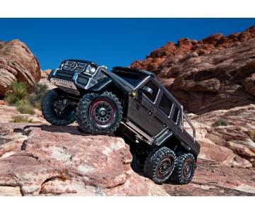 Traxxas TRX-6 Scale and Trail Crawler with Mercedes-Benz® G 63® AMG Clipless Body: 6X6 Electric Trail Truck with TQi™ Traxxas Link™ Enabled 2.4GHz Radio System - Silver