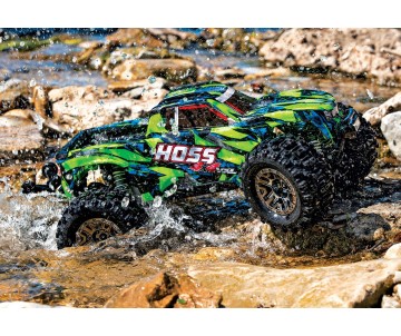 Traxxas Hoss 4X4 VXL - Green & Blue 1/10 Scale 4WD Brushless Electric Monster Truck