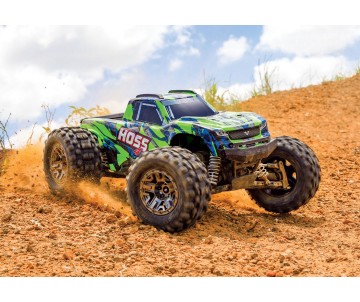 Traxxas Hoss 4X4 VXL - Green & Blue 1/10 Scale 4WD Brushless Electric Monster Truck