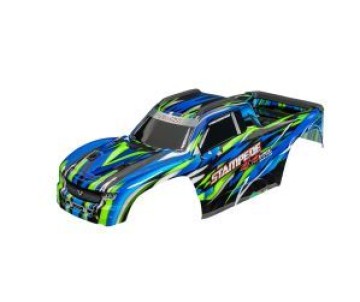Traxxas Body, Stampede® 4X4 VXL, blue (painted, decals applied) (assembled with front & rear body mounts and rear body support for clipless mounting) - Green