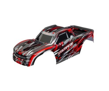 Traxxas Body, Stampede® 4X4 VXL, blue (painted, decals applied) (assembled with front & rear body mounts and rear body support for clipless mounting) - Red