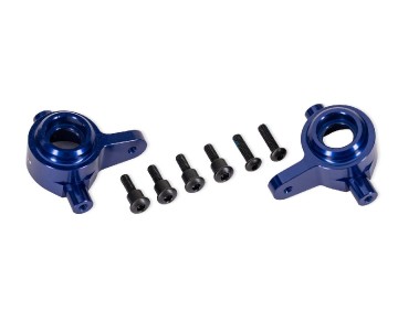 zTraxxas Steering blocks, 6061-T6 aluminum (blue-anodized), left & right (for use with #9080 upgrade kit)