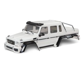 Traxxas Body, Mercedes-Benz G 63, complete (gloss white metallic) (includes grille, side mirrors, door handles, windshield wipers, & clipless mounting) (requires #8080X & 8828X inner fenders)