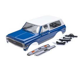 Traxxas Body, Chevrolet Blazer (1972), complete, blue & white (painted) (includes grille, side mirrors, door handles, windshield wipers, front & rear bumpers, clipless mounting) (requires #8072X inner fenders)