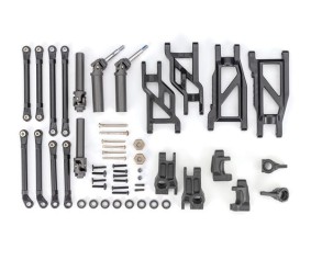 Traxxas Outer Driveline & Suspension Upgrade Kit, extreme heavy duty, black (fits Rustler 2WD or Stampede 2WD)