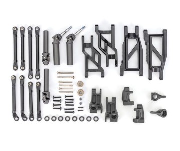 Traxxas Outer Driveline & Suspension Upgrade Kit, extreme heavy duty, black (fits Rustler 2WD or Stampede 2WD)
