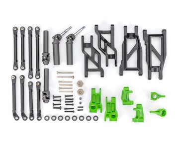 Traxxas Outer Driveline & Suspension Upgrade Kit, extreme heavy duty, green (fits Rustler 2WD or Stampede 2WD)