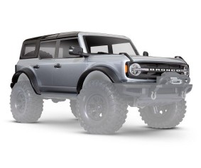 Traxxas Body, Ford Bronco (2021), complete, silver (painted) (includes grille, side mirrors, door handles, fender flares, windshield wipers, spare tire mount, & clipless mounting) (requires #8080X inner fenders)