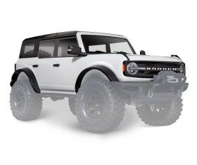 Traxxas Body, Ford Bronco (2021), complete, white (painted) (includes grille, side mirrors, door handles, fender flares, windshield wipers, spare tire mount, & clipless mounting) (requires #8080X inner fenders)