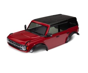 Traxxas Body, Ford Bronco (2021), complete, red (painted) (includes grille, side mirrors, door handles, fender flares, windshield wipers, spare tire mount, & clipless mounting) (requires #8080X inner fenders)