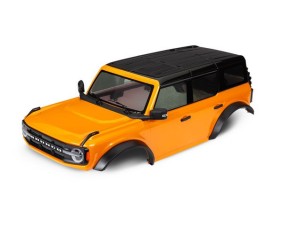 Traxxas Body, Ford Bronco (2021), complete, orange (painted) (includes grille, side mirrors, door handles, fender flares, windshield wipers, spare tire mount, & clipless mounting) (requires #8080X inner fenders)