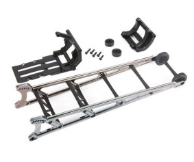 Traxxas Wheelie bar, black chrome (assembled)/ wheelie bar mount