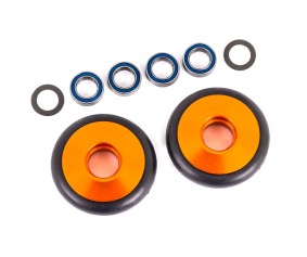 Traxxas Wheels, Wheelie Bar, 6061-T6 Aluminum (Orange-Anodized) (2)/ 5X8X2.5Mm Ball Bearings (4)/ O-Rings (2)/ 5X8X0.3Mm Tw (2)