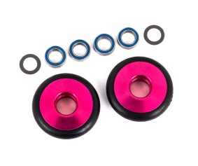Traxxas Wheels, Wheelie Bar, 6061-T6 Aluminum (Pink-Anodized) (2)/ 5X8X2.5Mm Ball Bearings (4)/ O-Rings (2)/ 5X8X0.3Mm Tw (2)