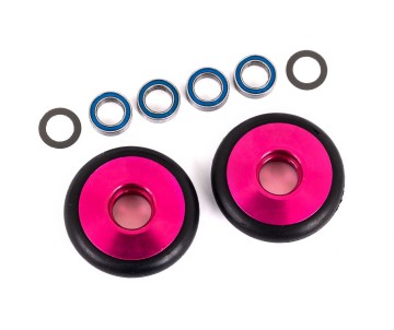 Traxxas Wheels, Wheelie Bar, 6061-T6 Aluminum (Pink-Anodized) (2)/ 5X8X2.5Mm Ball Bearings (4)/ O-Rings (2)/ 5X8X0.3Mm Tw (2)
