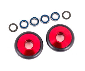 Traxxas Wheels, Wheelie Bar, 6061-T6 Aluminum (Red-Anodized) (2)/ 5X8X2.5Mm Ball Bearings (4)/ O-Rings (2)/ 5X8X0.3Mm Tw (2)