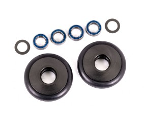 Traxxas Wheels, Wheelie Bar, 6061-T6 Aluminum (Gray-Anodized) (2)/ 5X8X2.5Mm Ball Bearings (4)/ O-Rings (2)/ 5X8X0.3Mm Tw (2)