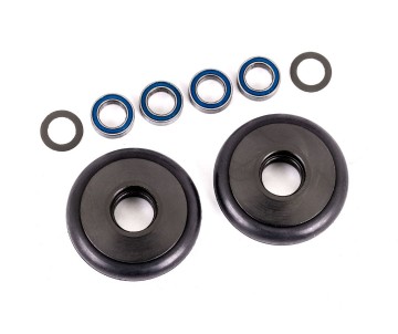 Traxxas Wheels, Wheelie Bar, 6061-T6 Aluminum (Gray-Anodized) (2)/ 5X8X2.5Mm Ball Bearings (4)/ O-Rings (2)/ 5X8X0.3Mm Tw (2)