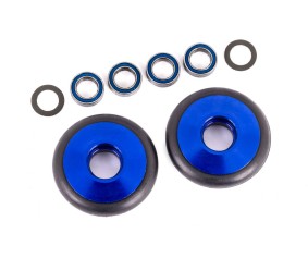 Traxxas Wheels, Wheelie Bar, 6061-T6 Aluminum (Blue-Anodized) (2)/ 5X8X2.5Mm Ball Bearings (4)/ O-Rings (2)/ 5X8X0.3Mm Tw (2)