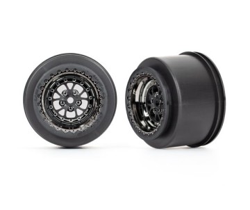 Traxxas Wheels, Weld black chrome (rear) (2)