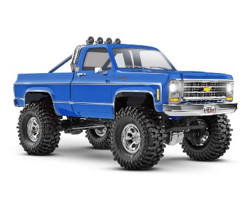 Traxxas TRX-4M High Trail Edition Crawler with Chevrolet K10 Pickup Body (Blue): 1/18-Scale 4X4 Electric Trail Truck. Ready-To-Drive with TQ 2.4GHz 2-Channel Transmitter and ECM-2.5™ Waterproof Electronics. In Store Sales Start August 25th; Online Sales B