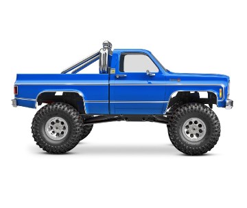 Traxxas TRX-4M High Trail Edition Crawler with Chevrolet K10 Pickup Body (Blue): 1/18-Scale 4X4 Electric Trail Truck. Ready-To-Drive with TQ 2.4GHz 2-Channel Transmitter and ECM-2.5™ Waterproof Electronics. In Store Sales Start August 25th; Online Sales B